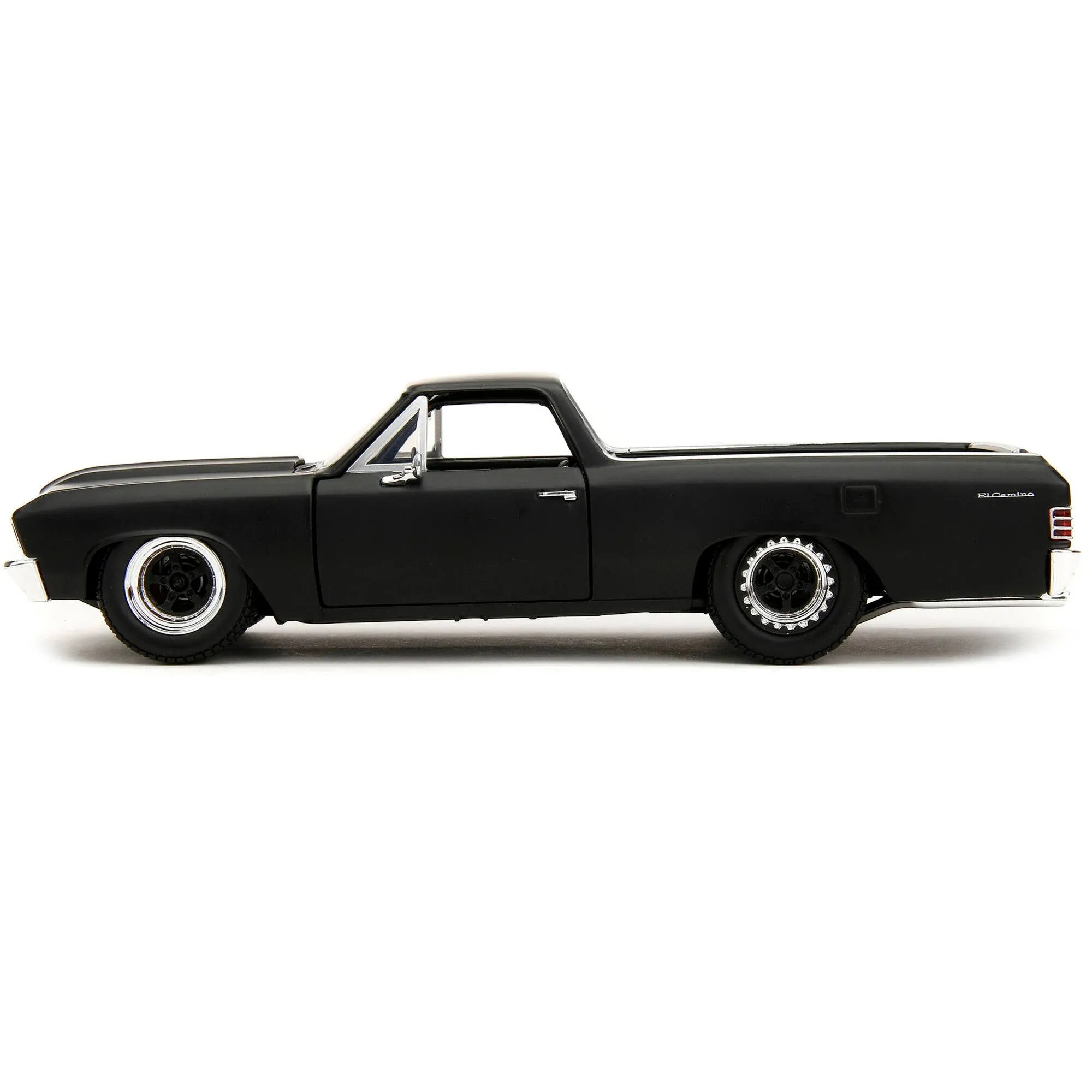 1967 Chevrolet El Camino Matt Black "Fast & Furious" Series 1/24 Diecast Model Car by Jada