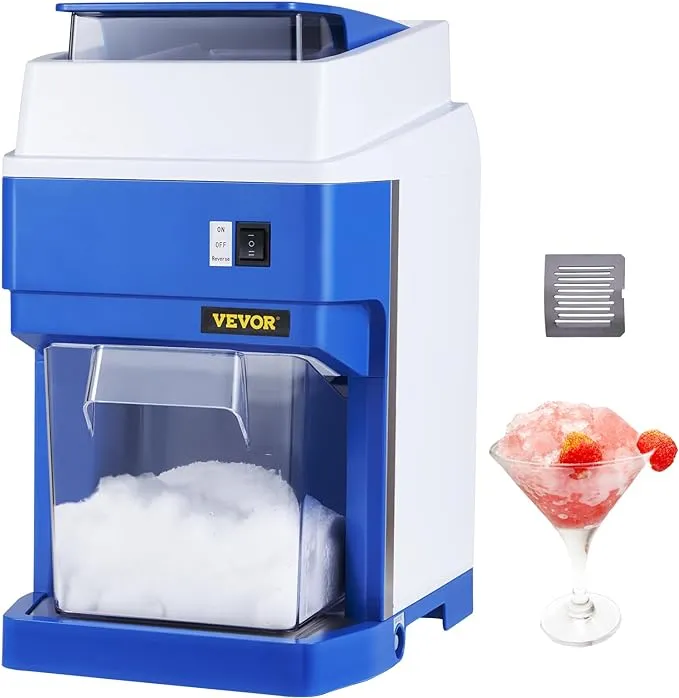 VEVOR Ice Crusher Maker Commercial Ice Shaver Snow Cone Machine Instrument Bonus Blade