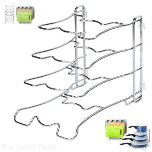 2 Pack - SimpleHousewar<wbr/>e Kitchen Cabinet Pan and Pot Cookware Organizer Rack ...