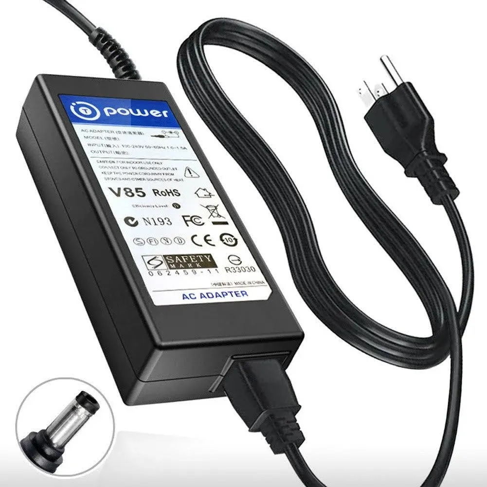 T-Power 65W 90W Charger for ViewSonic 22" 23" 24" 27" Frameless LED Monitor IPS 1080p HDMI, DVI, VGA Replacement Switching Power Supply Cord Ac Dc Adapter