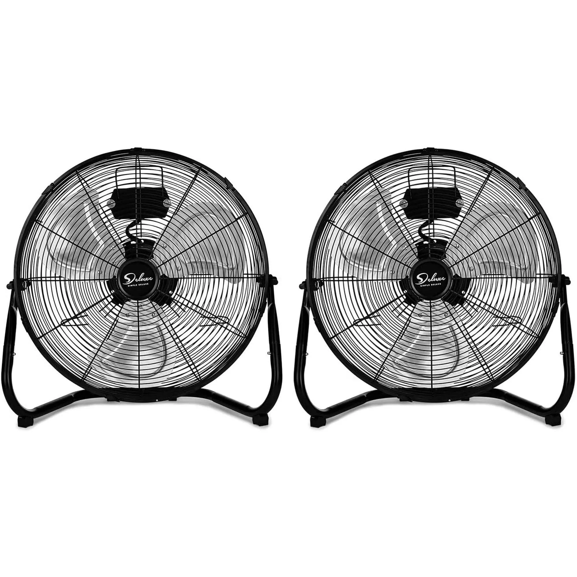 Simple Deluxe 20 Inch 3-Speed High Velocity Heavy Duty Metal Industrial Floor Fans Quiet for Home, Commercial, Residential, and Greenhouse Use