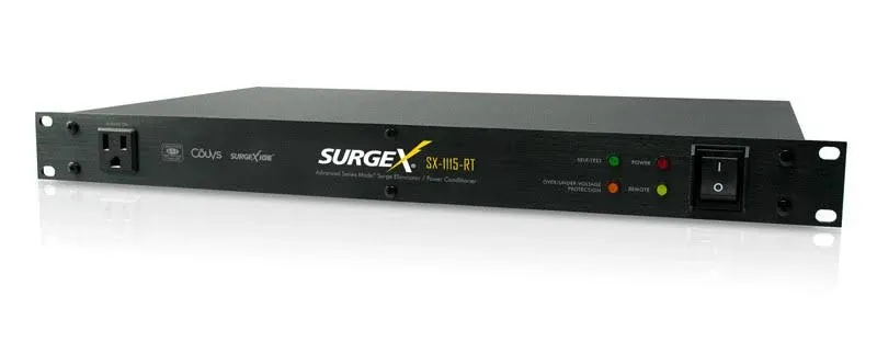 SurgeX SX-1115-RT Rack Mount Surge Eliminator - Surge Protector/Power Conditioner for Audio, Video, Security & IT - 120 Volt/15 Amp, 1U