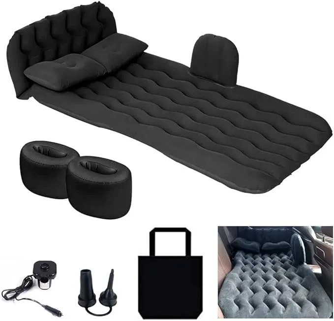 Car Air Mattress Camping Bed Inflatable Head Guard Thickened Backseat