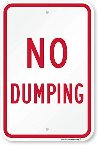 SmartSign - K-7109-AL-12x18 -K-7109-AL "No Dumping" Sign | 12" x 18" Aluminum