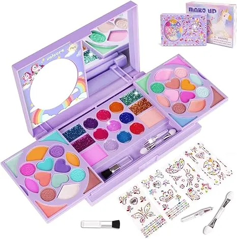 Kit de Maquillaje para Niñas Ninas Princesa Cosmeticos Lavables Reales Regalos