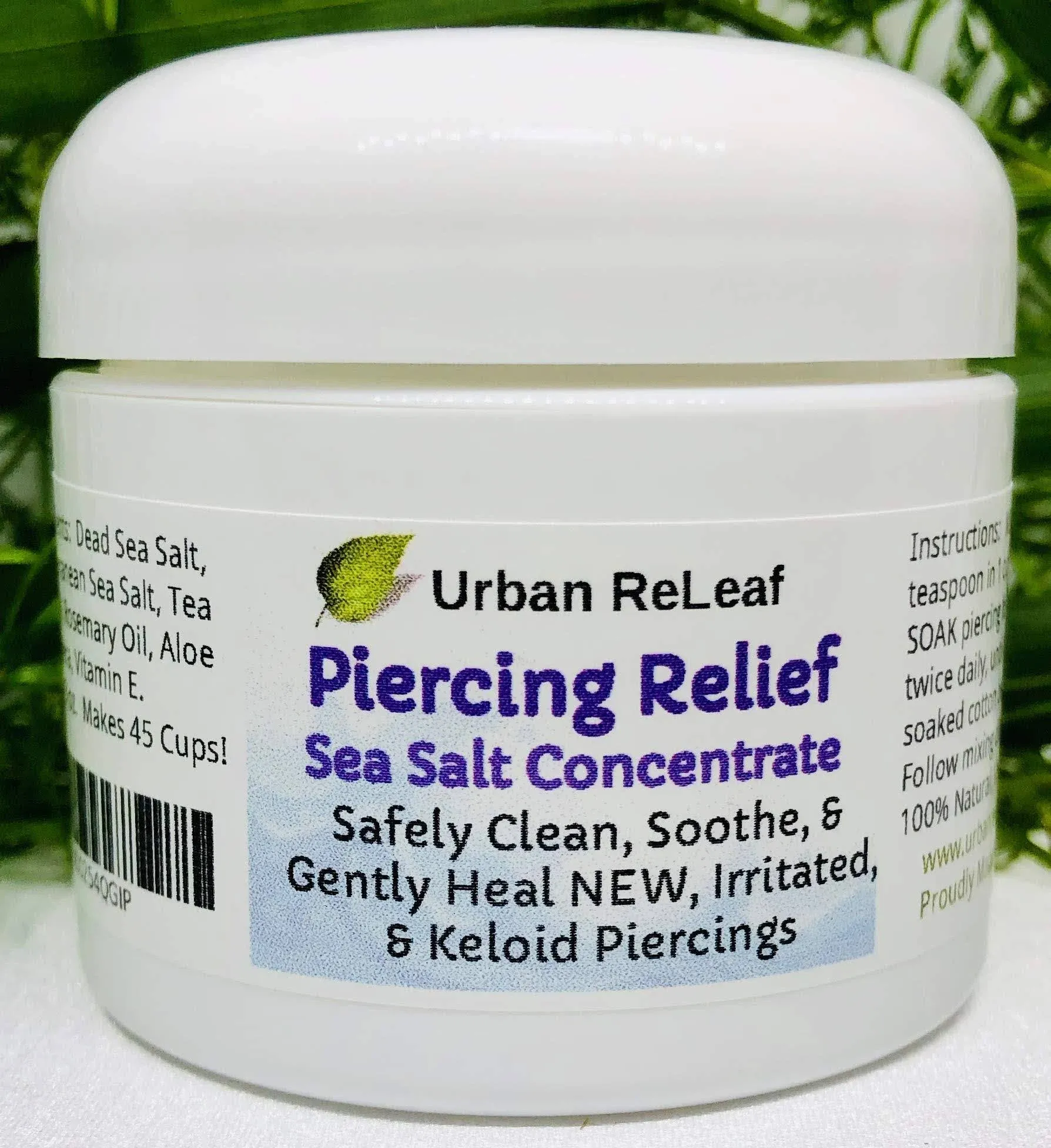 Urban Releaf Piercing Relief Sea Salt Concentrate Aftercare ! Safely Clean Soothe & Gently Heal New Irritated & Keloid Bump Piercings. Effective