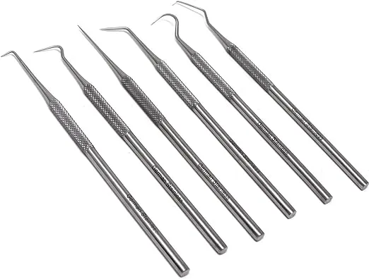 Set of 6 Stainless Steel Precision Micro Probe Set Combo, 5.5 inch Overall Length