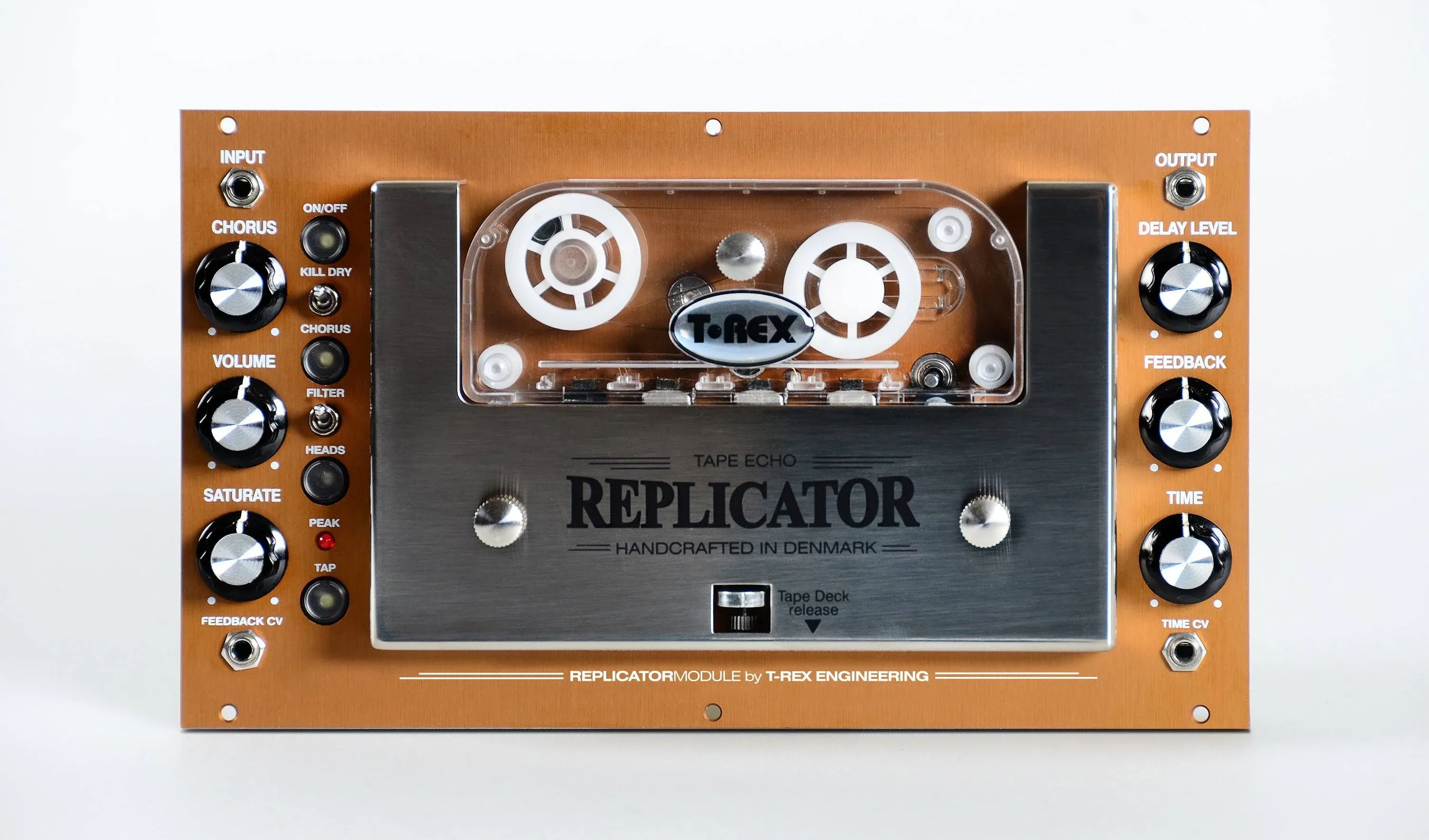 T-Rex Engineering REPLICATOR-MODULE Analog, True Tape Echo Guitar Effects Rack; Compatible with Compact Eurorack / Studio Module (44HP) (10037)