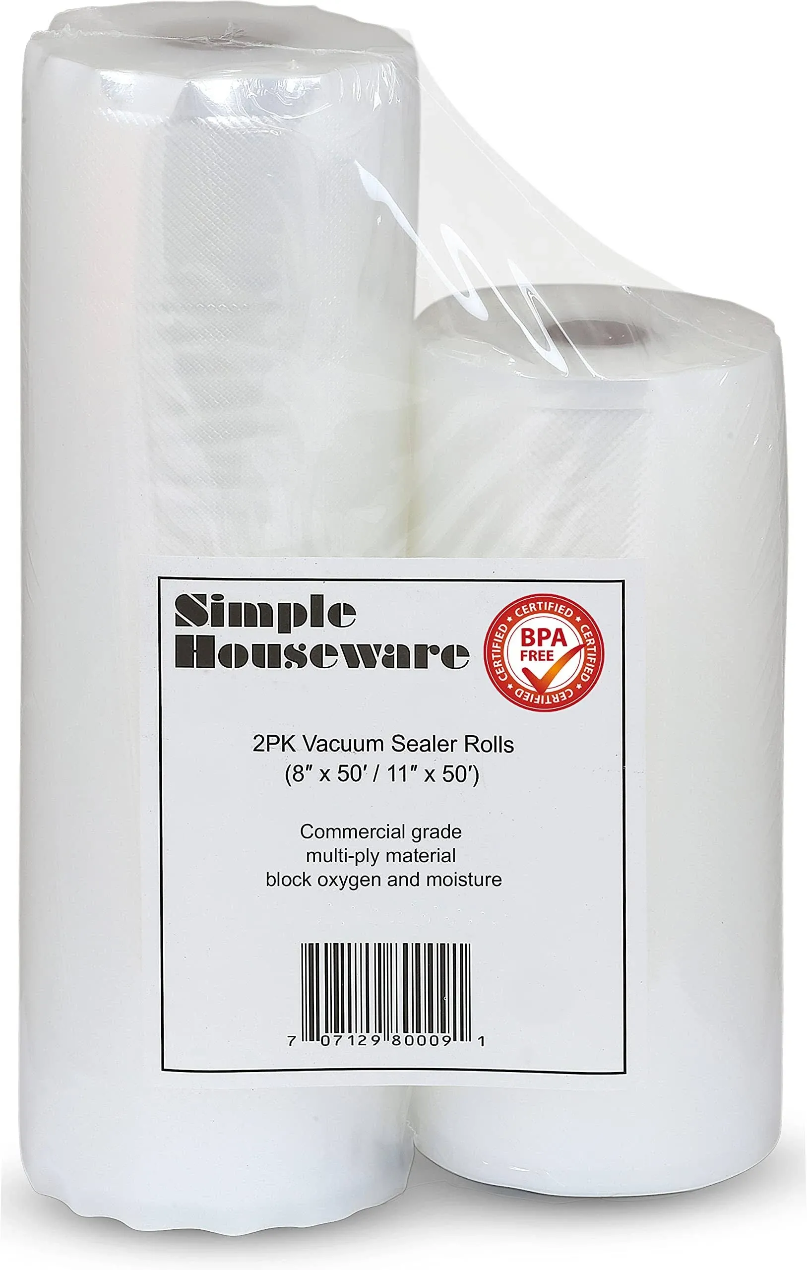 2 Pack - SimpleHouseware 11" x 50 Feet Vacuum Sealer Bags (total 100 feet)