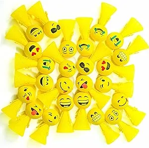 PROLOSO Jumping Popper Spring Launchers Bouncy Toy Balls 24 Pcs(Yellow Poppers)