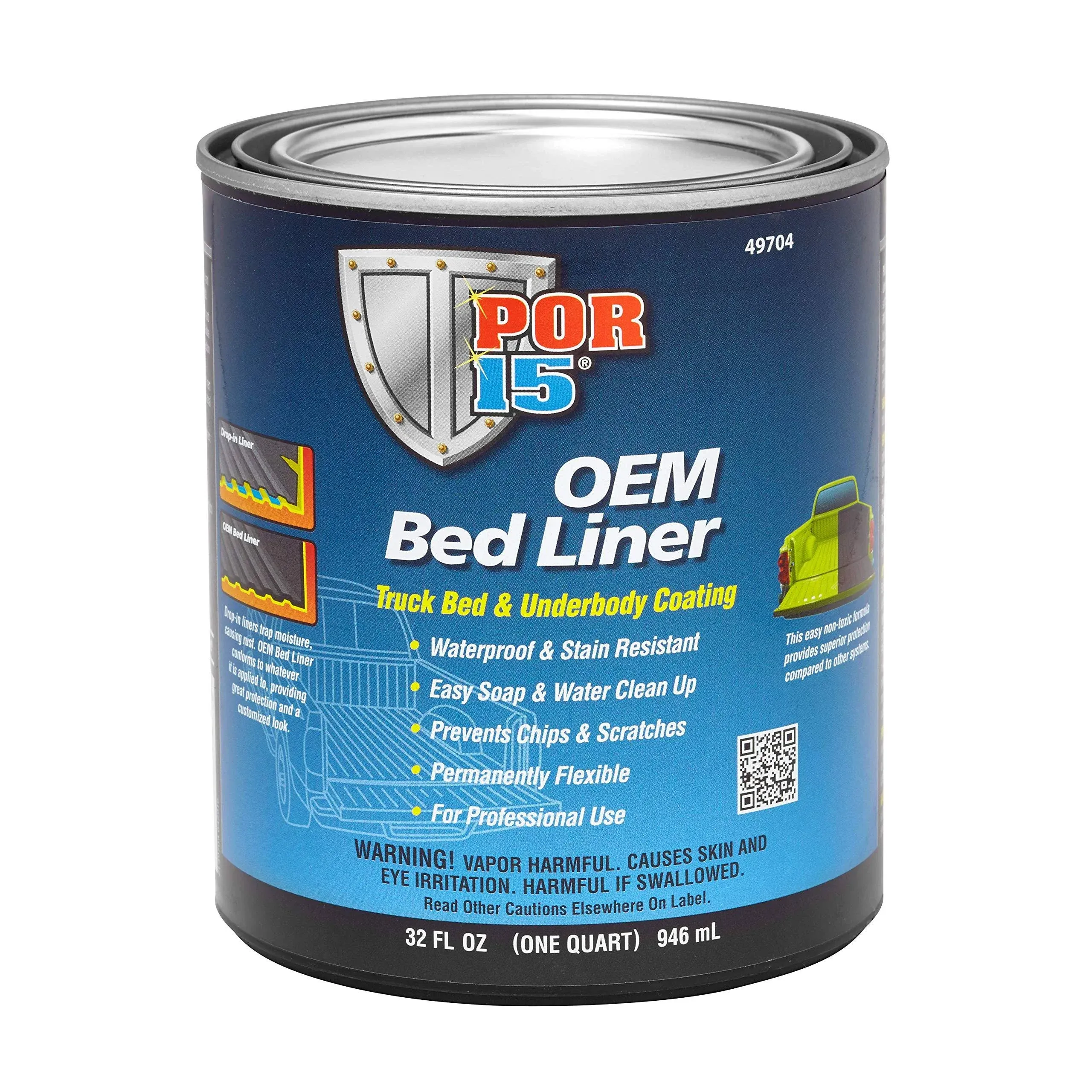 POR-15 Bed Liner, Truck Bed and Underbody Coating, 32 Fluid Ounces, Black