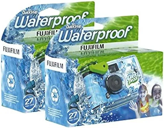 Fujifilm Disposable QuickSnap Waterproof Pool Underwater 35mm Camera Pack of 2