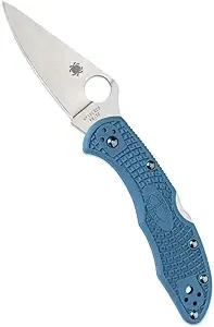 Spyderco Delica 4 Lightweight 7.15" Signature Folding Knife with 2.90" Flat-Ground Steel Blade and High-Strength FRN Handle - PlainEdge Grind