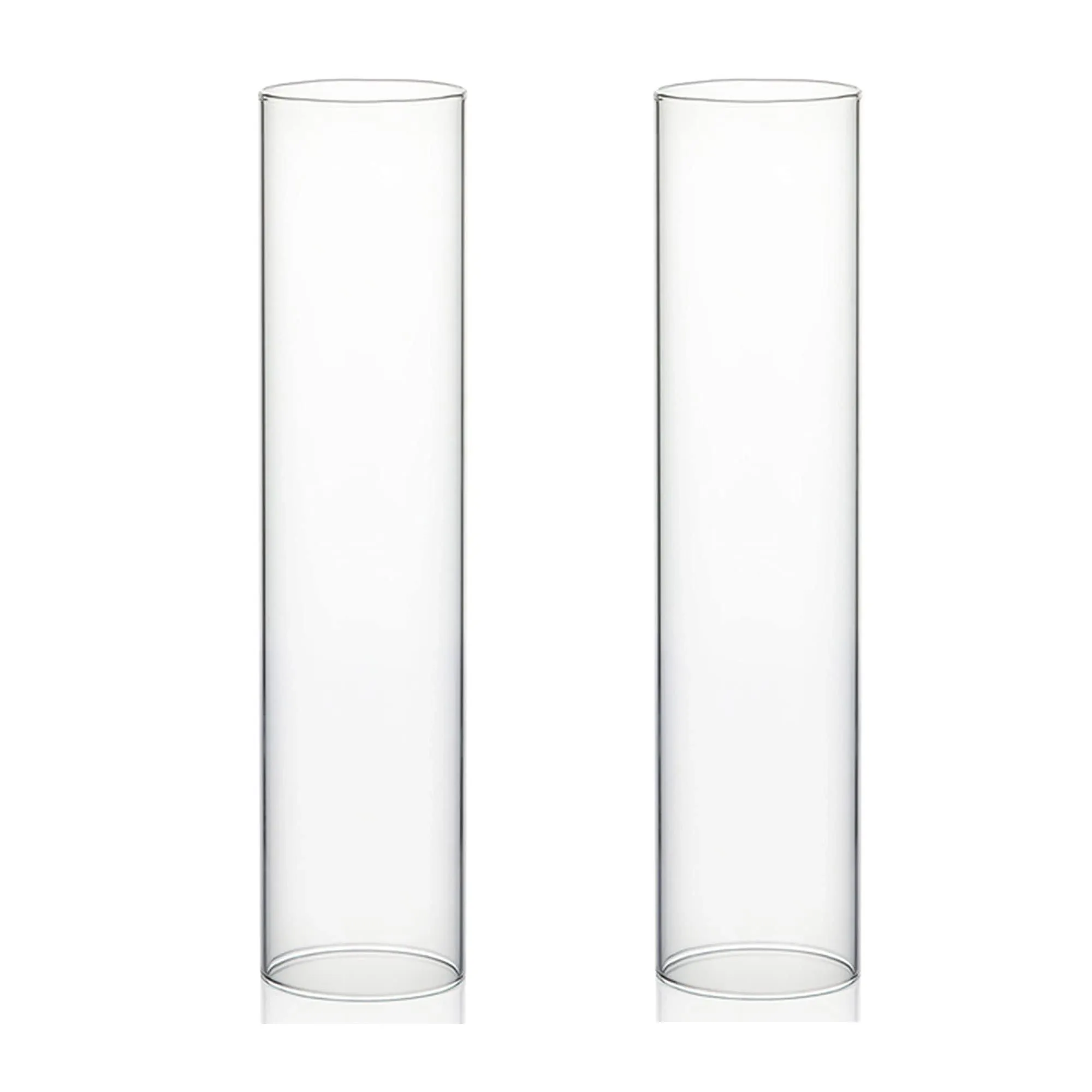 WGVI Hurricane Candle Holder Sleeve, Wide 4", Height 18", 2 Pieces, Clear Glass ...