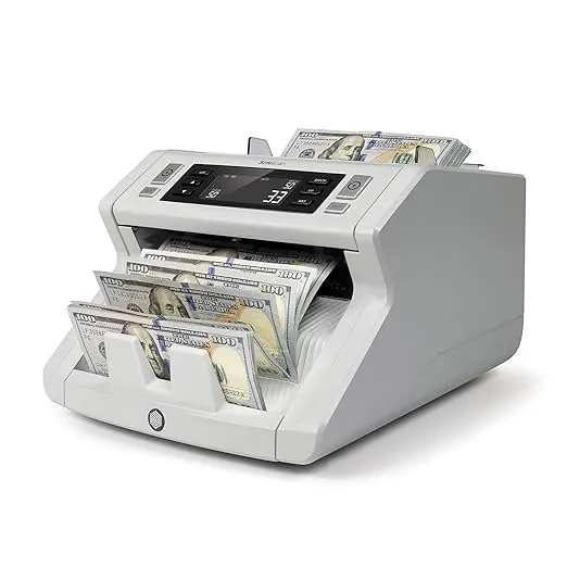 Safescan 2250 Money Counter Machine with Counterfeit Detection, Multi-Currency, Add/Batch Modes, LCD-Display, High-Speed Counts and Sorts 1,000 bills per minute, 3 Point Counterfeit Check