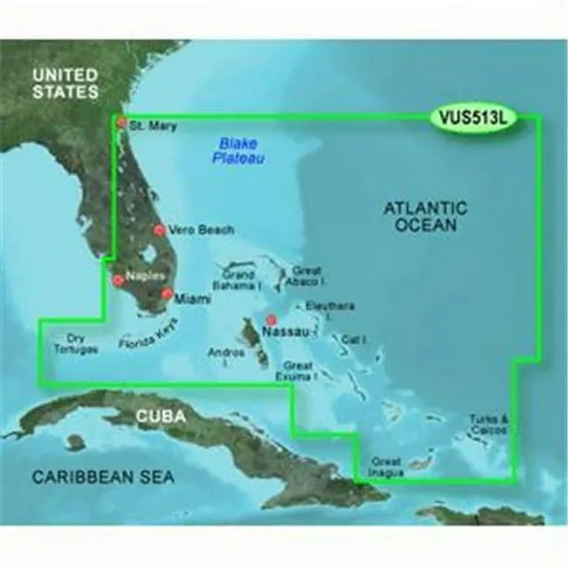 BlueChart g2 Vision HD Cartography, Jacksonville - Bahamas