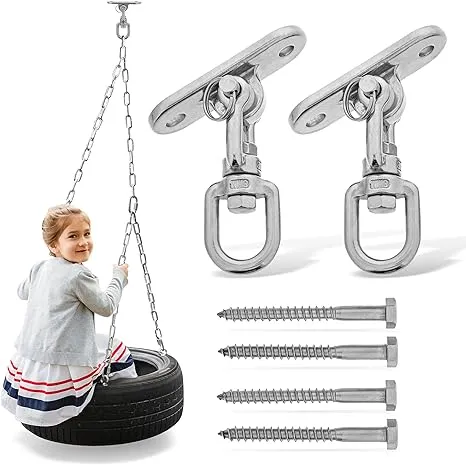 Heavy Duty 2000lb Tire Swing Swivel Hanger Kit 2pk 360 Degree Spinner Swing Hard