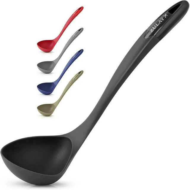 Zulay Kitchen Zulay Soup Ladle Spoon with Comfortable Grip Cooking and Serving Spoon for Soup