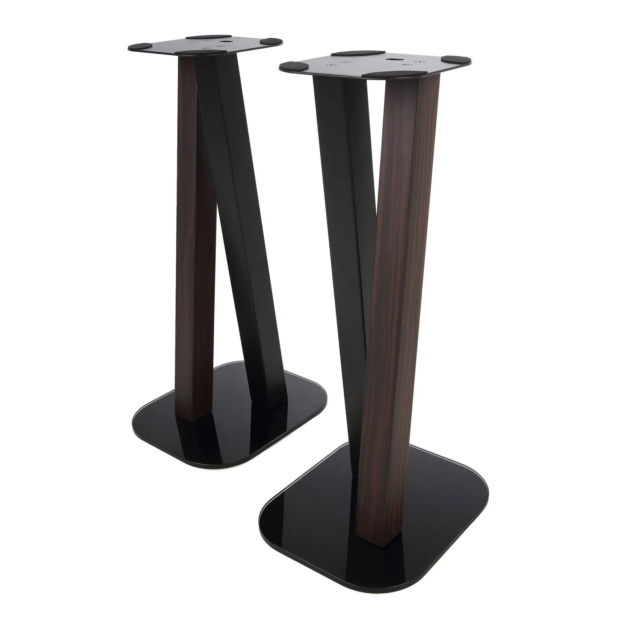 EXIMUS One Pair Fixed Height Universal Speaker Floor Stands - Espresso Black - 600 Series