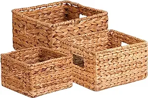 Honey-Can-Do Set of 3 Wicker Storage Nesting Baskets with Handles