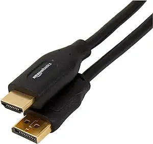 Amazon Basics DisplayPort to HDMI Cable, Uni-directional, 4K@30Hz, 1920x1200, 1080p, 6 ft, Black