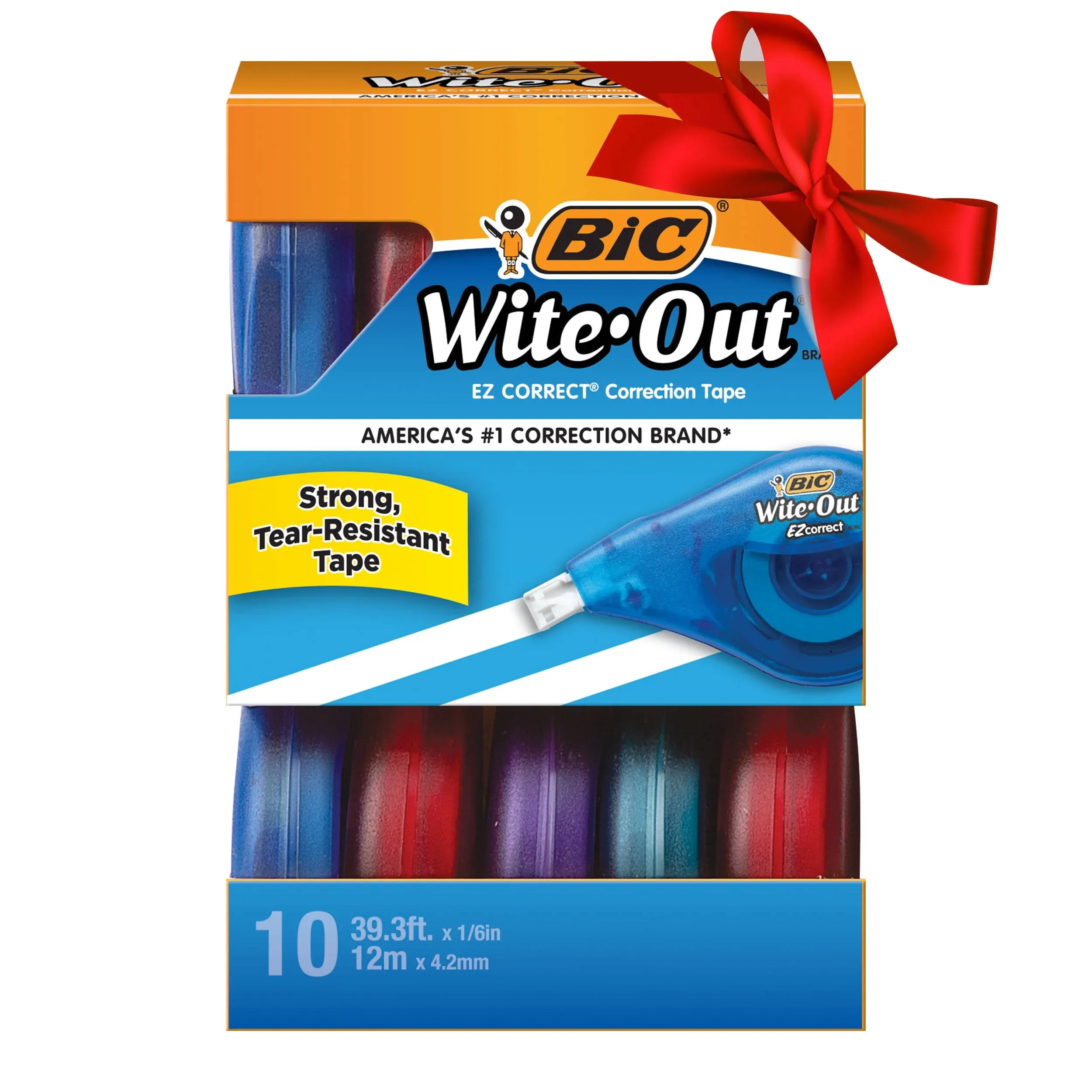 BIC Wite-Out EZ Correct Correction Tape, Non-Refillable, 1/6" x 472" - 10 pack