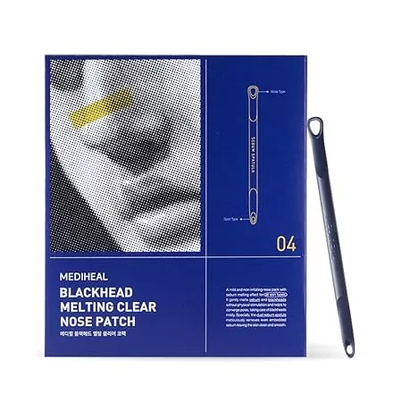 Mediheal Blackhead Melting Clear Nose Patch (4 pack), 3 Step Pore Melting and Soothing Sheets, Blackhead Remover Tool Included