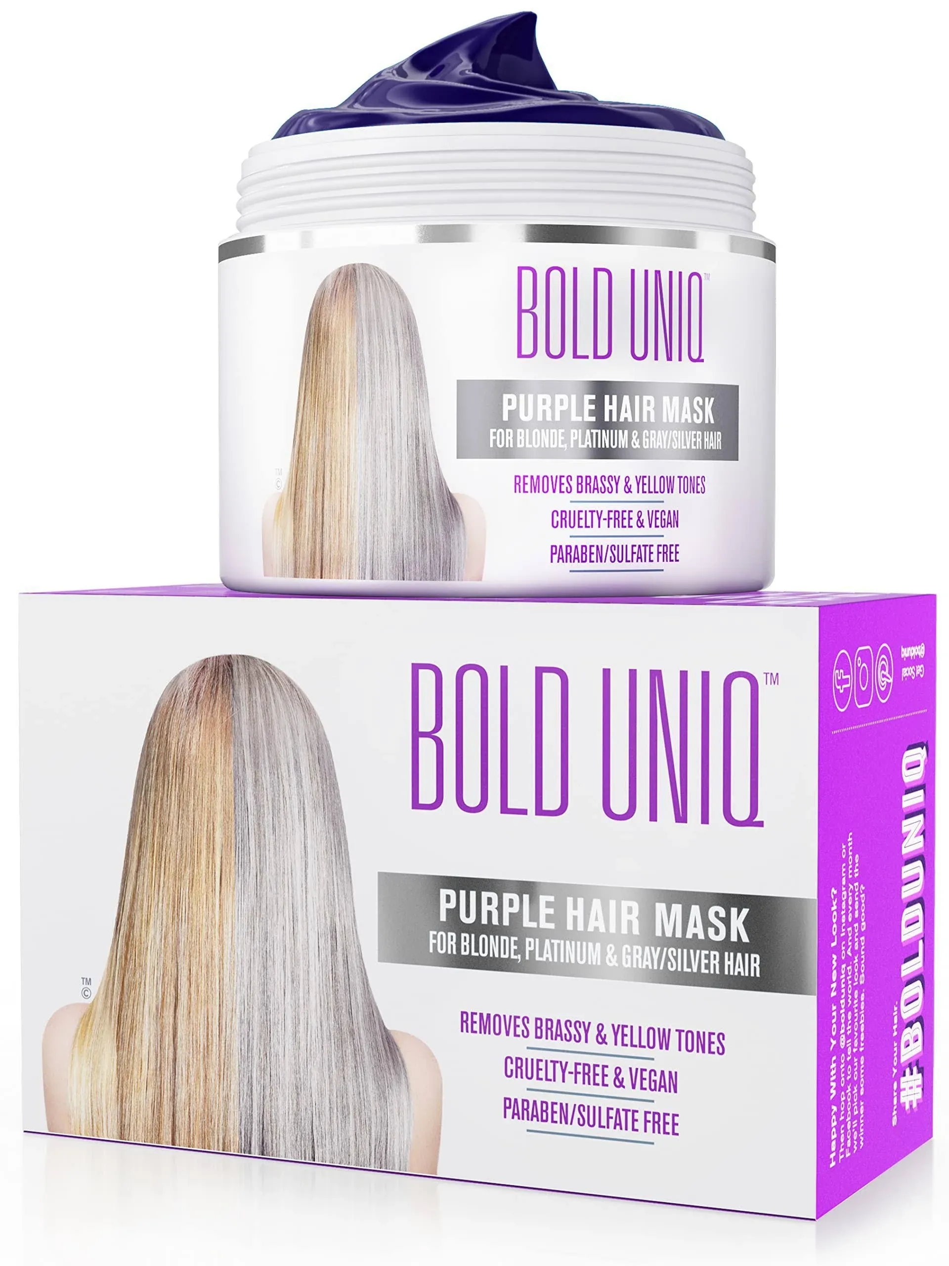 B Uniq Purple Hair Mask For Blonde Platinum Silver Hair 