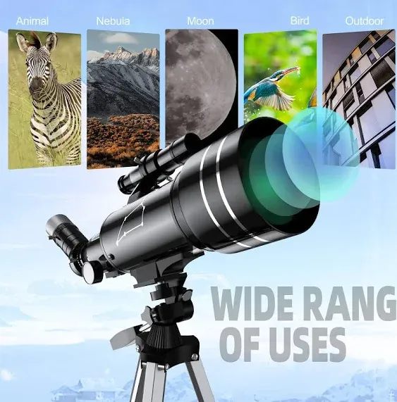 Telescope 70mm Aperture 400mm - for Adults & Kids, Refracting Portable Telescopes ...