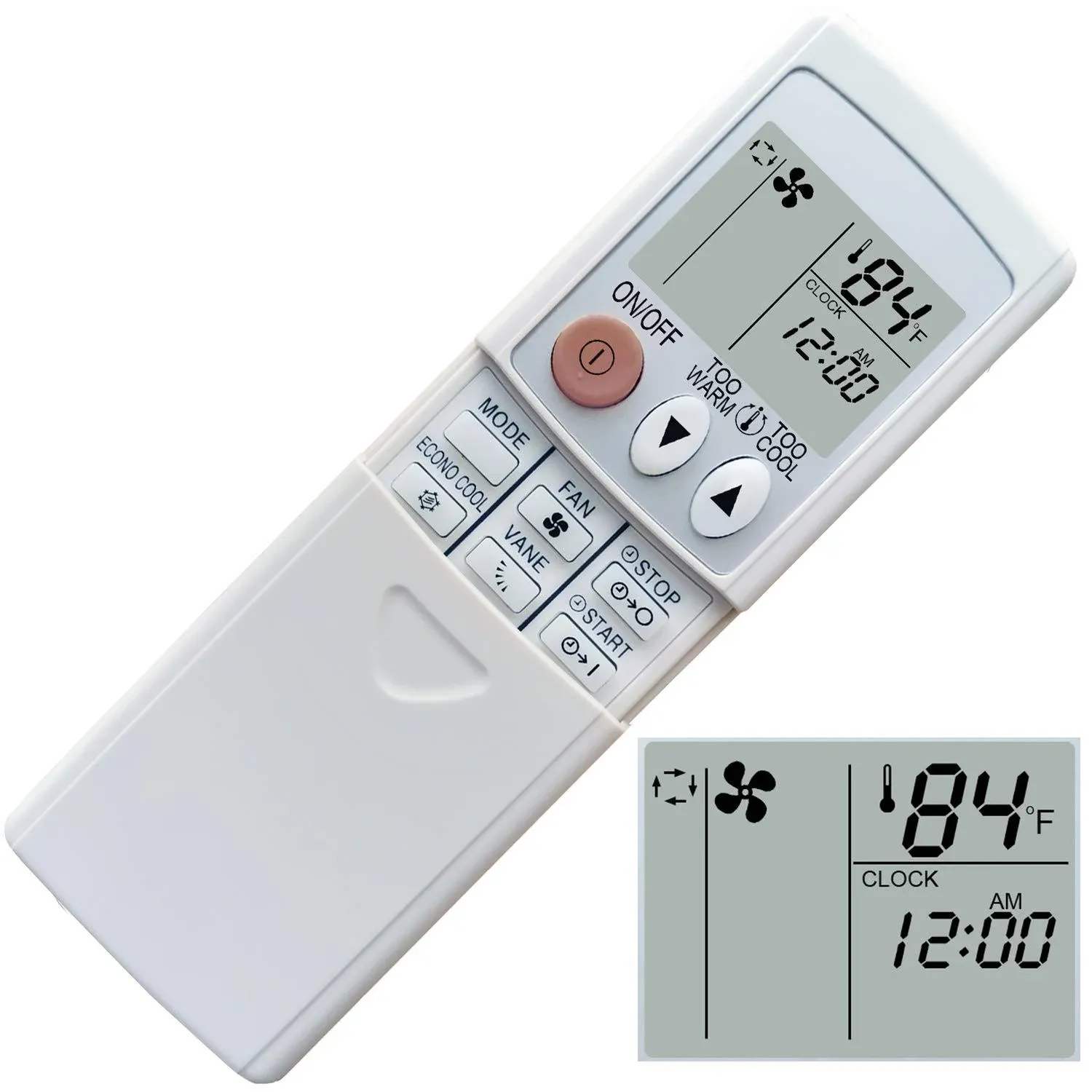 Replacement for Mitsubishi Electric Mr Slim Air Conditioner Remote Control for MSZ-GL06NA MSZ-GL09NA MSZ-GL12NA MSZ-GL15NA (Display in Fahrenheit Only!!!)