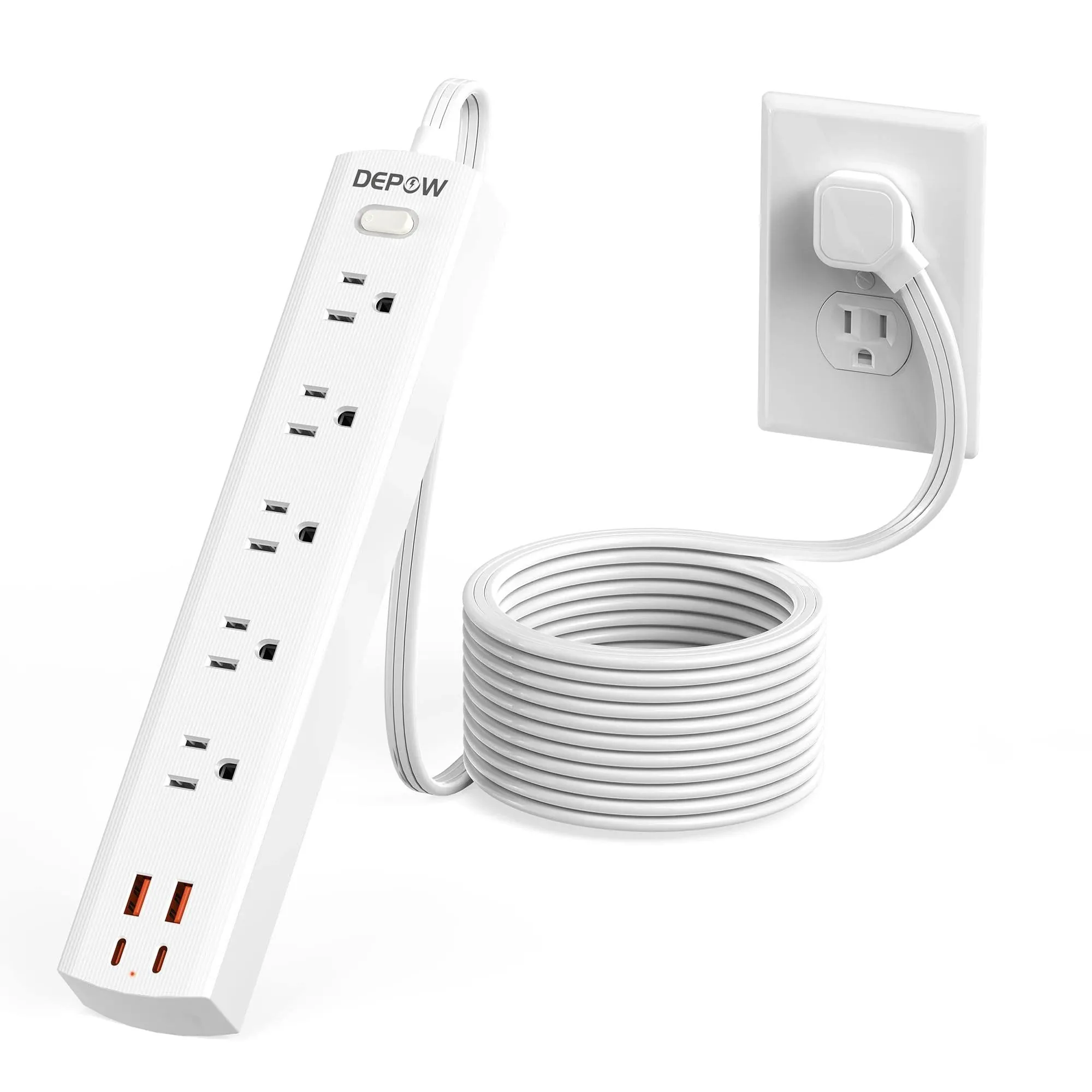 5-Outlet Power Strip Surge Protector with 4 USB Ports (2 USB C), 10 Ft Ultra ...