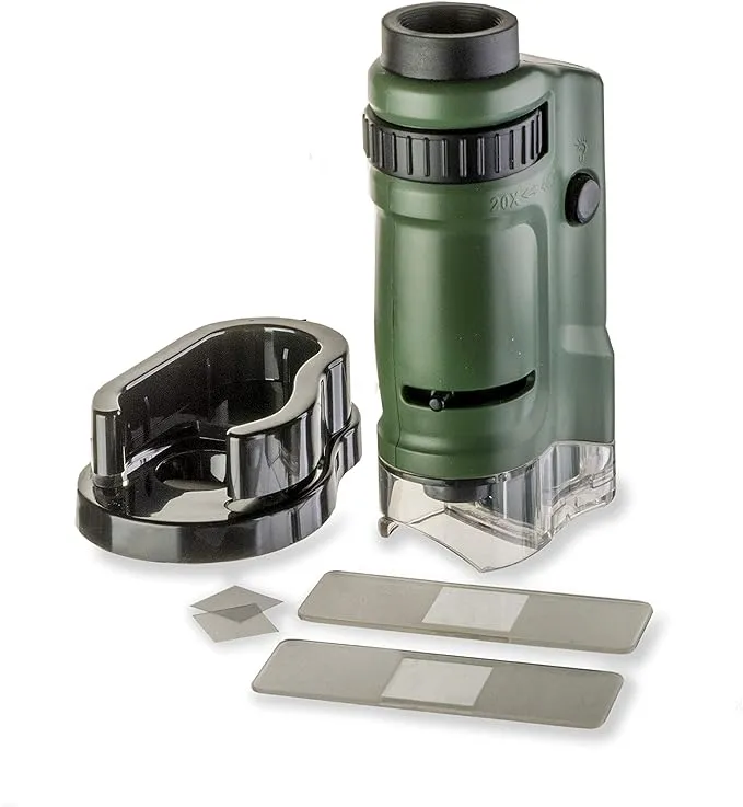 Carson MicroBrite 20x-40x Zoom LED Lighted Pocket Microscope