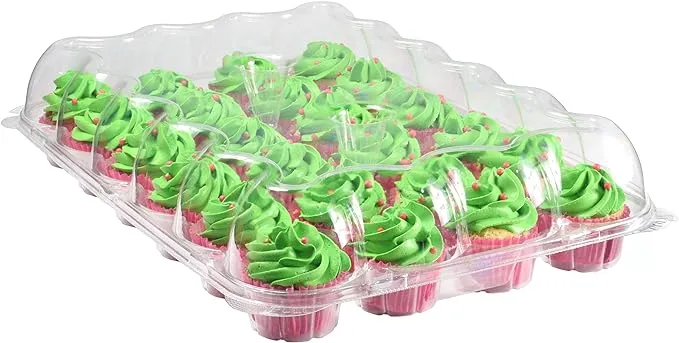 Katgely 24 Pack Cupcake Boxes - Set of 4- Plastic Cupcake Containers