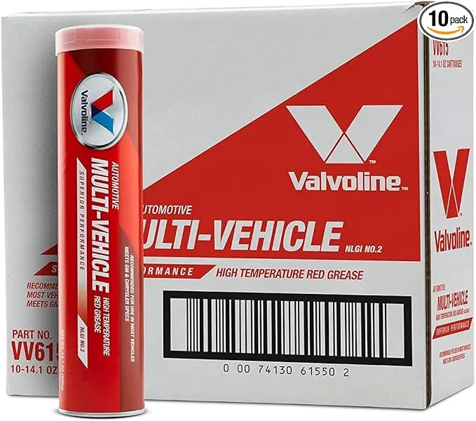 Valvoline Multi-Vehicle High Temperature Red 14.1 OZ Cartridge, Case of 10 