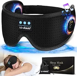 LC-dolida Sleep Headphones, White Noise Bluetooth Sleep Mask 3D Wireless Eye Mask Sleeping