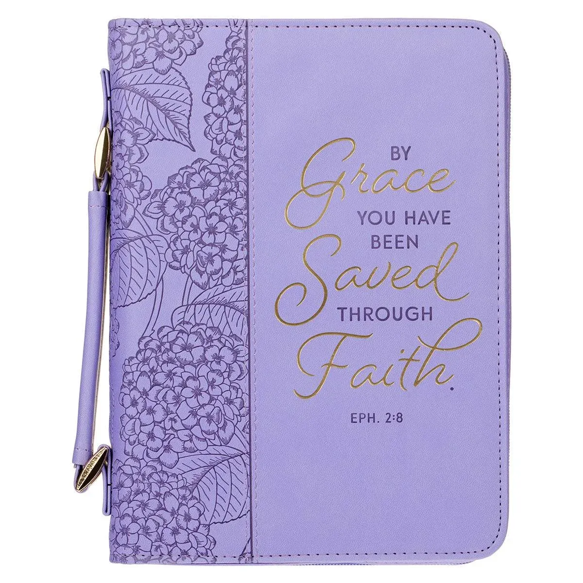 Christian Art Gifts Purple Bible Cover for Women, by Grace You Have Been Saved ...