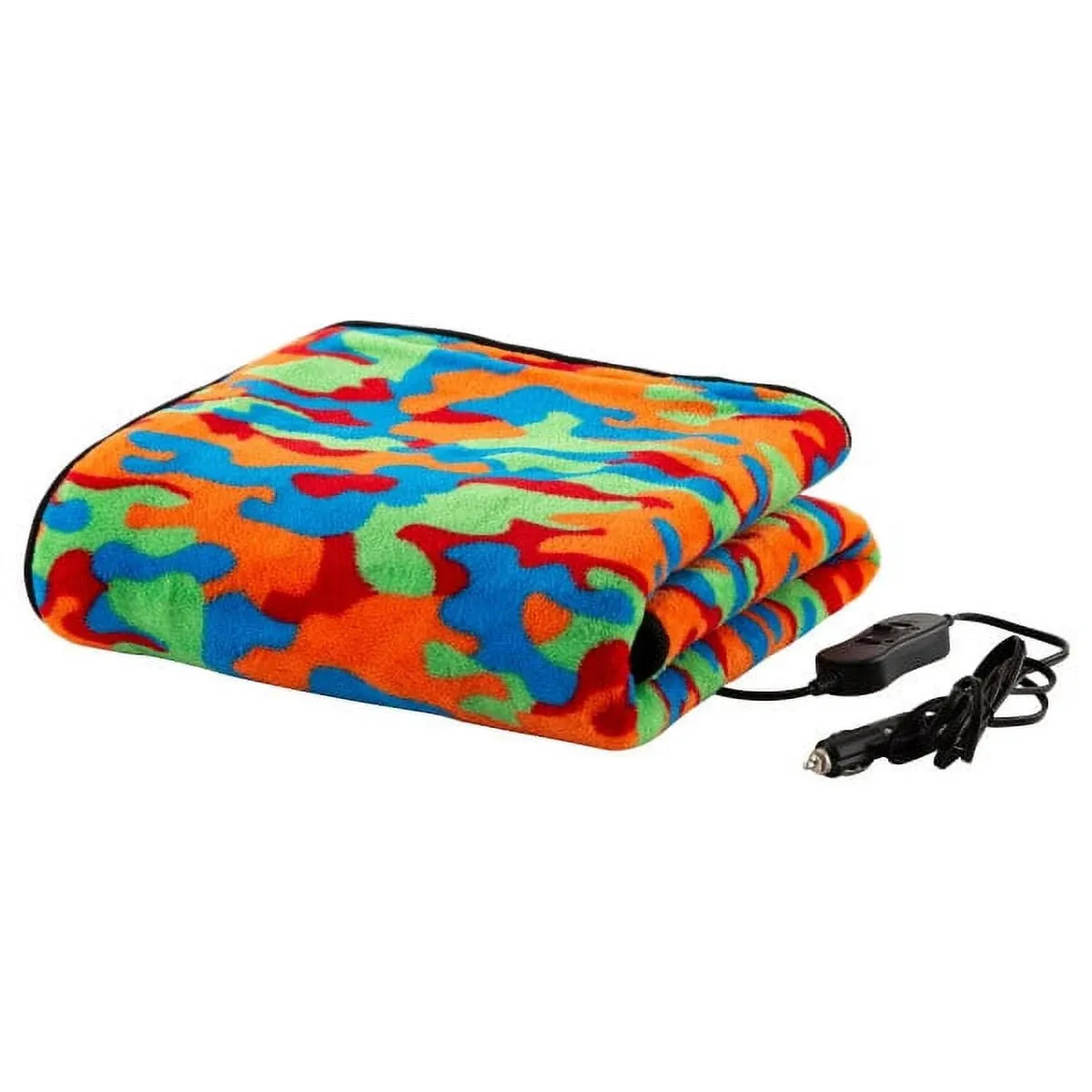 Stalwart Heated Blanket - Ultra Soft Fleece Throw Powered by 12V Auxiliary Power Outlet for Travel or Camping - Winter Car Accessories (Multi Camo)