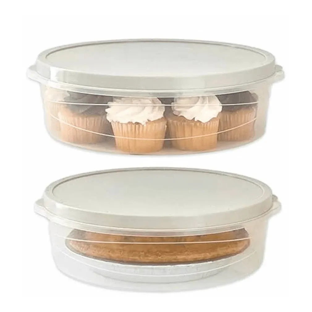 Evelots Set of 2 Pie Keepers-Clear Plastic Food Storage Containers-Holds 10 inch ...