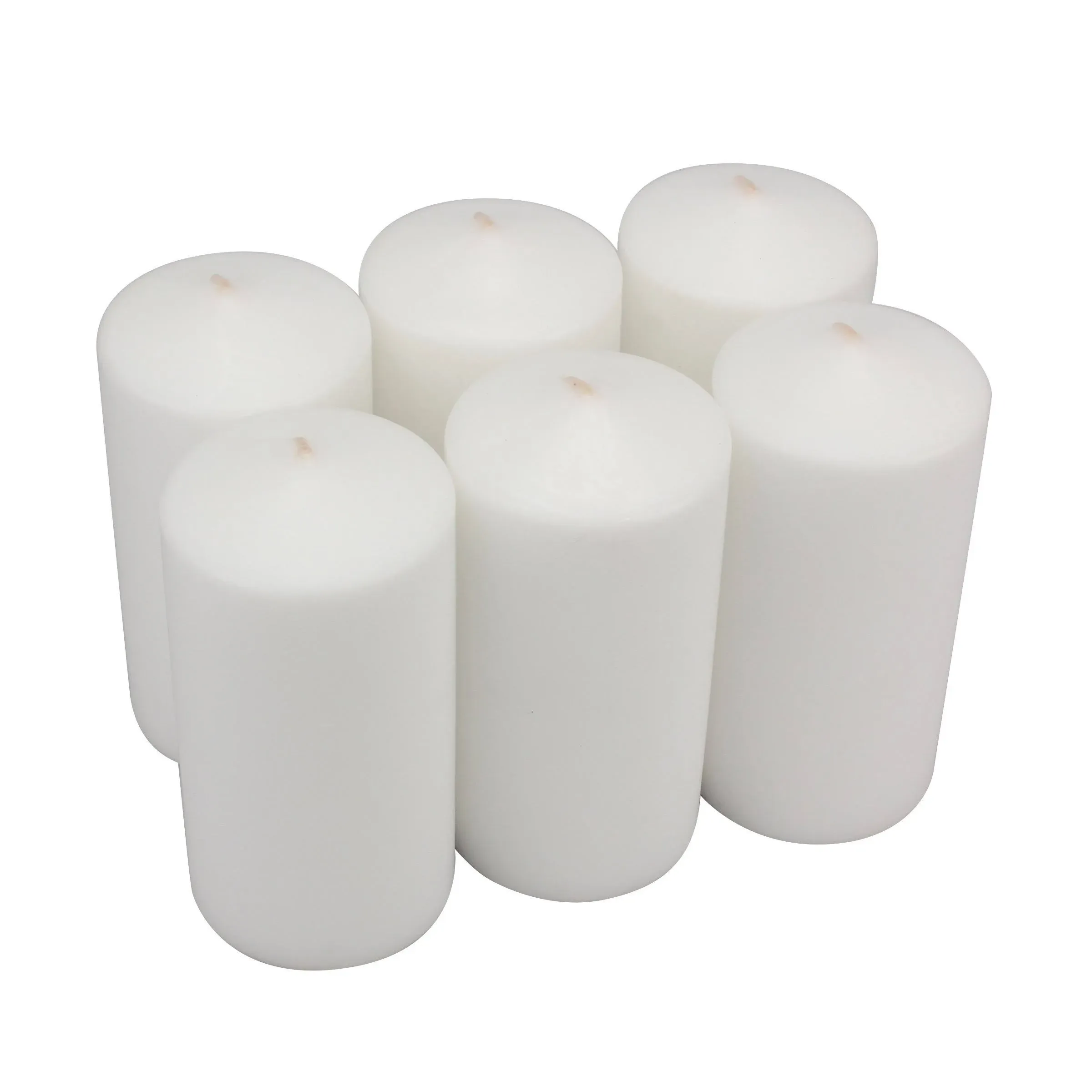 Stonebriar 80 Hour Long Burning Unscented Pillar Candles, 3x8, Ivory, 6 count