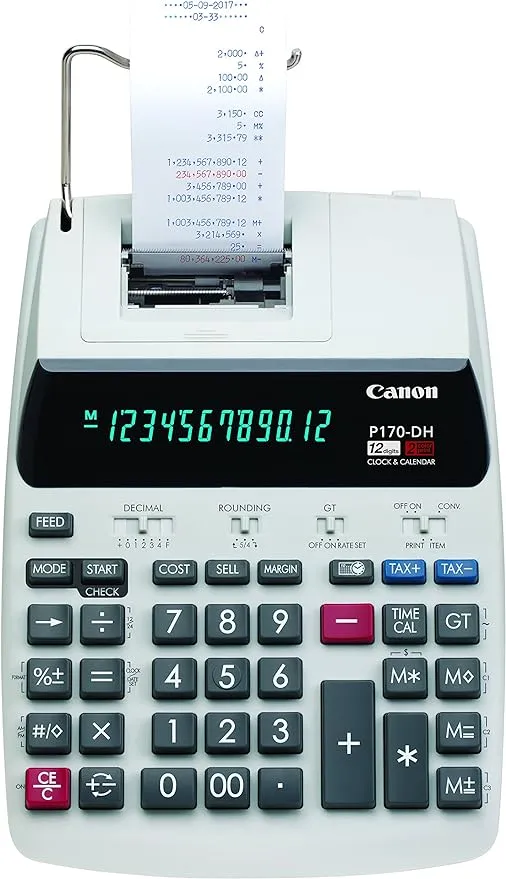 P170-dh-3 Printing Calculator, Black/red Print, 2.3 Lines/sec