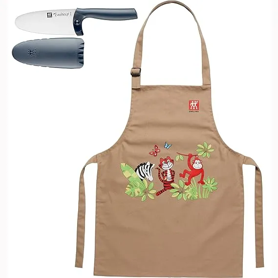 ZWILLING TWINNY Kids Chef’s Knife and Apron 2-pc set - Blue