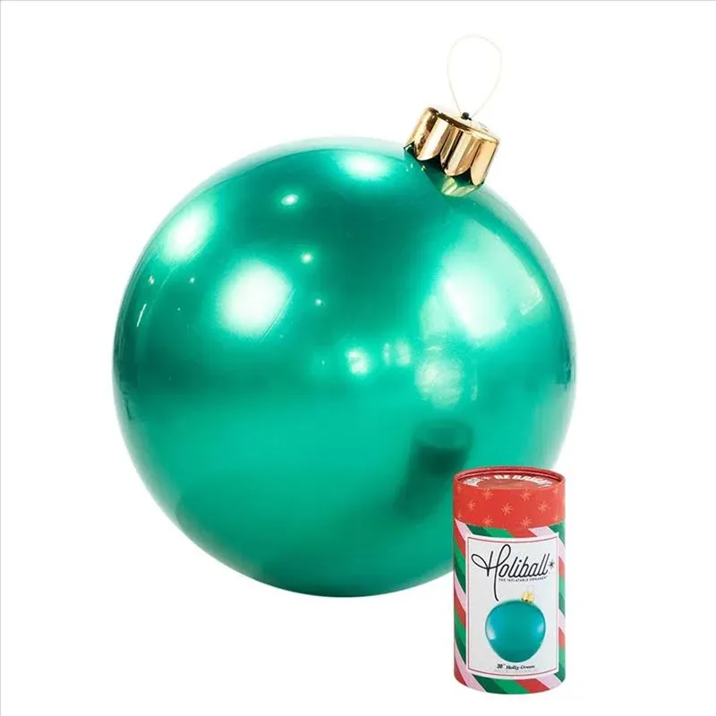 Inflatable Holiday Ornament – Indoor and Outdoor Use – Reusable and Storage Friendly – The Ultimate Holiday Decoration – 18" – Holly Green