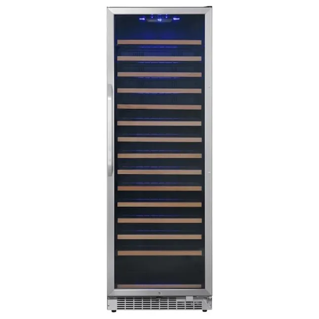 EdgeStar 23.44-in W 151-Bottles Black Cabinet Stainless Steel Door Built-In /freestanding Indoor Wine Cooler