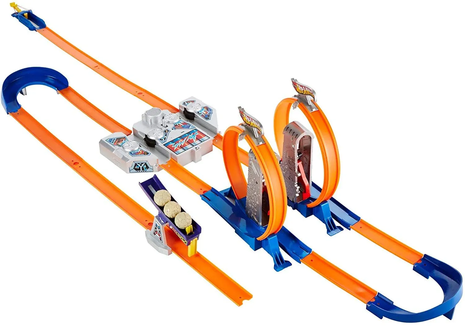 Track Builder Total Turbo Takeover Track Set Die Cast Car Playset Toy