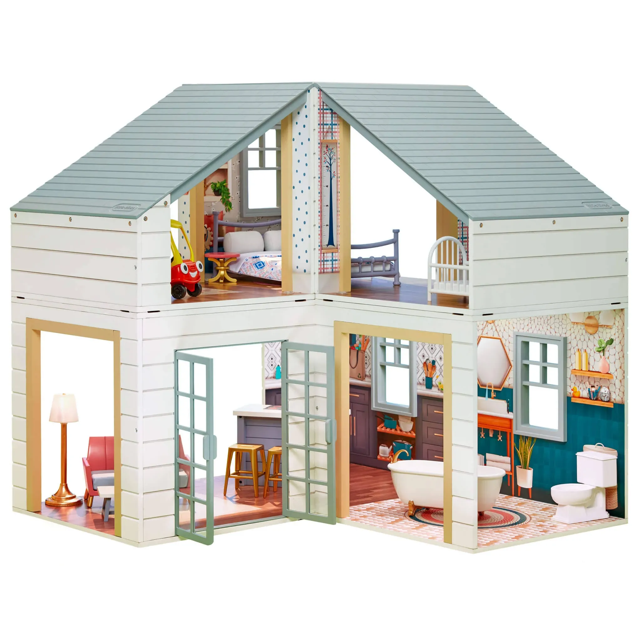 Little Tikes® Real Wood Stack ‘n Style™ Dollhouse with 14 Accessories and Man...