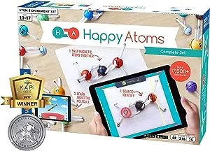 Happy Atoms Magnetic Molecular Modeling Complete Set | Intro to Atoms, Molecules, Bonding, Chemistry | Create Thousands of Molecules, 216 Activities, Plus Free Educational App for iOS, Android