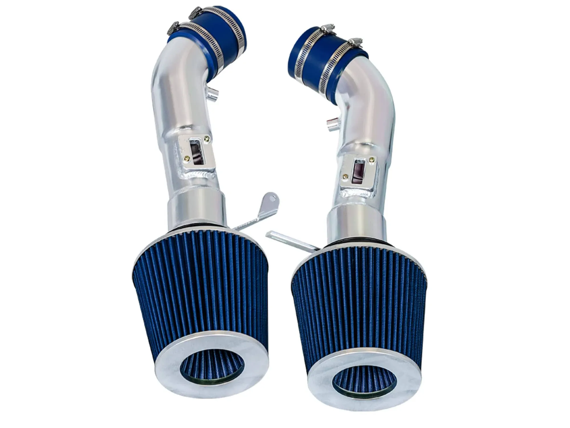 Cold Air Intake System with Heat Shield Kit + Filter Combo Blue Compatible for 09 ...