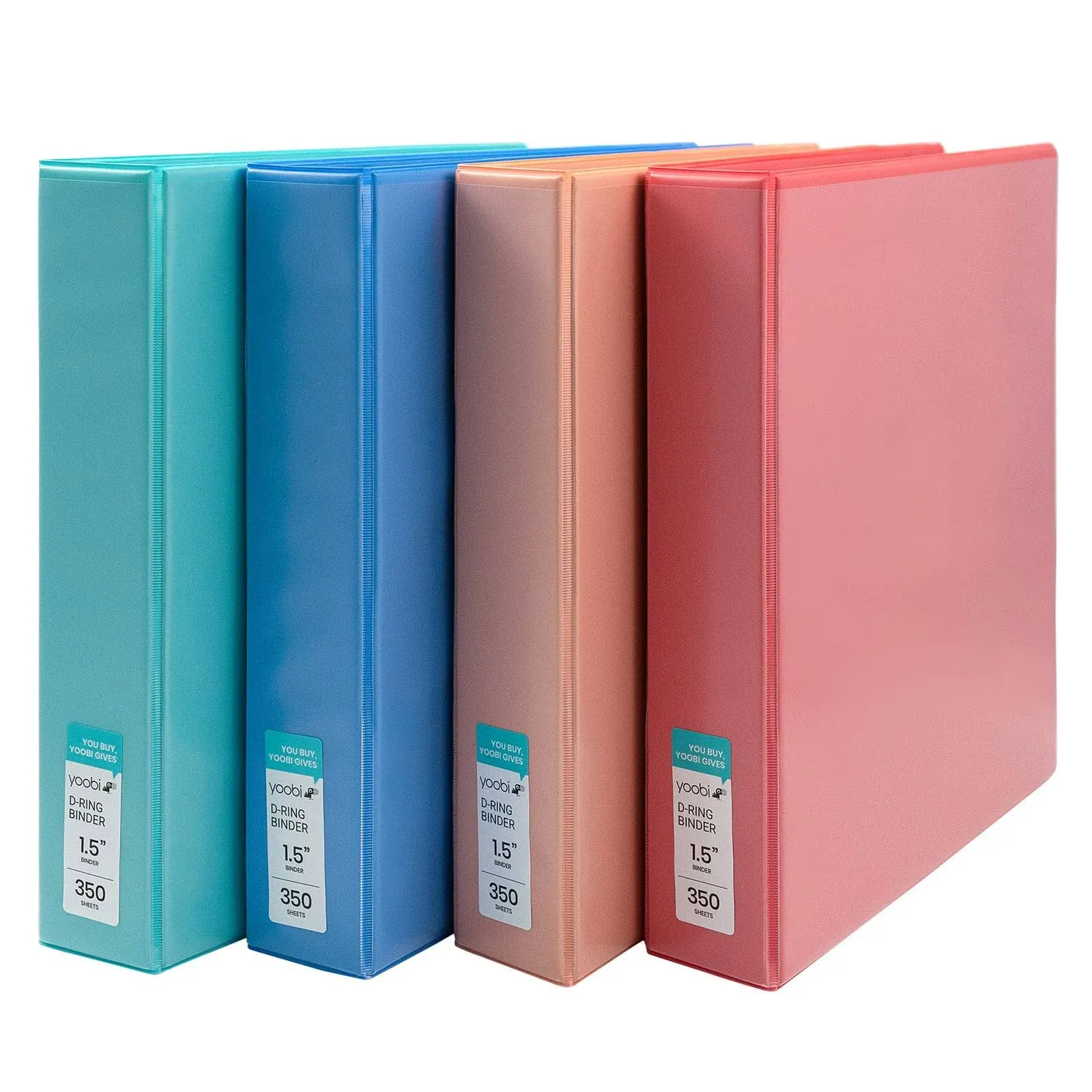 1.5 inch Binder - 4 Pack, Multicolor