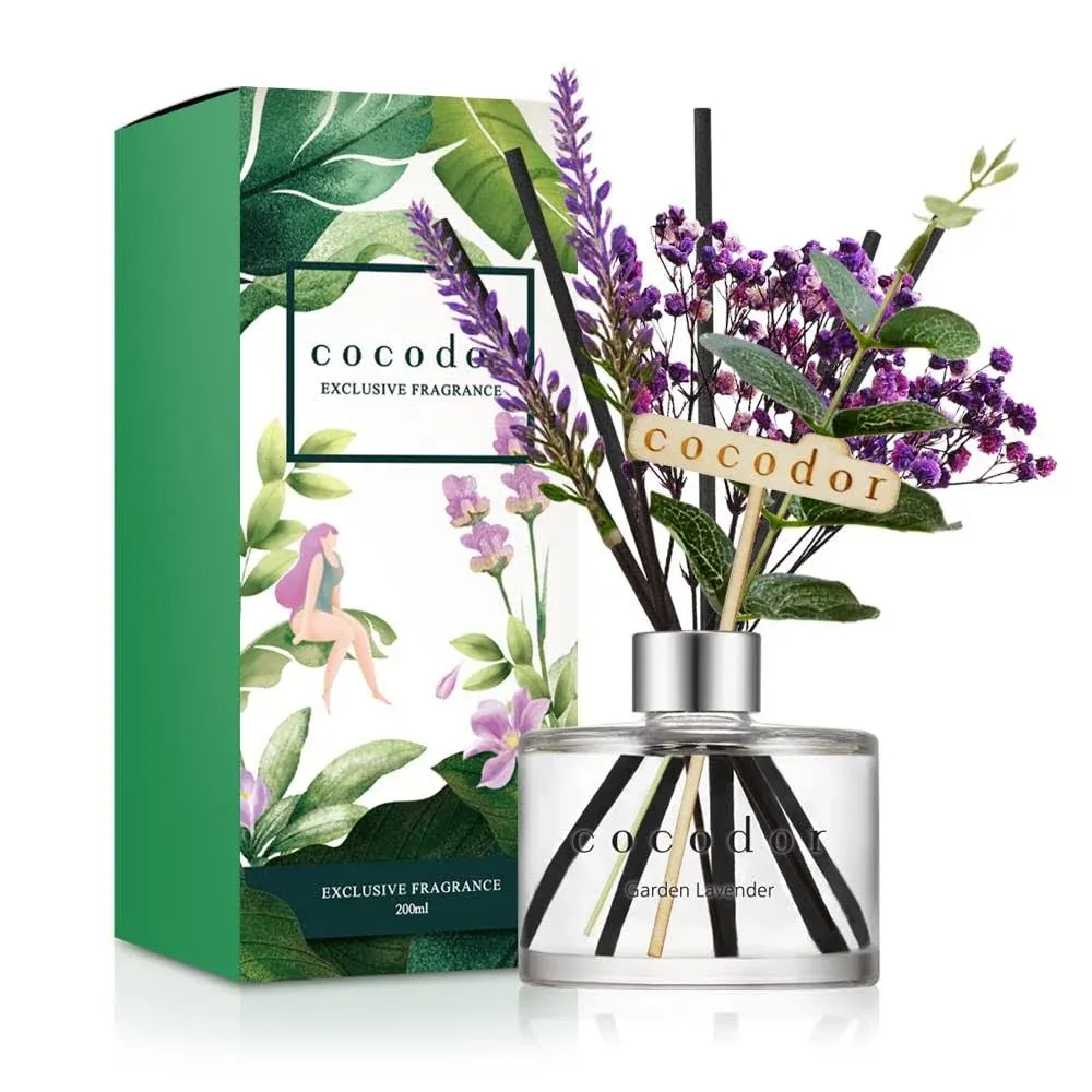 COCODOR Lavender Reed Diffuser/Garden Lavender / 6.7oz(200ml) / 1 Pack/Home Decor & Office Decor, Fragrance and Gifts