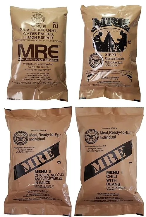 ULTIMATE MRE, Pack Date Printed on Every Meal - Meal-Ready-To-Eat. Inspected Certified by Western Frontier. Genuine Mil Surplus. (4-Pack)